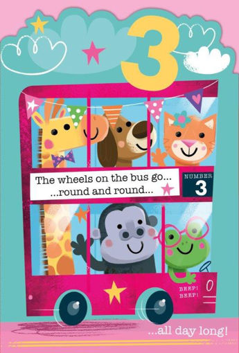 Picture of 3 BIRTHDAY CARD WHEELS ON THE BUS